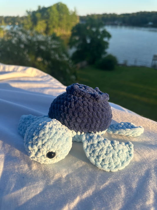 Crochet Blueberry Turtle Plushie