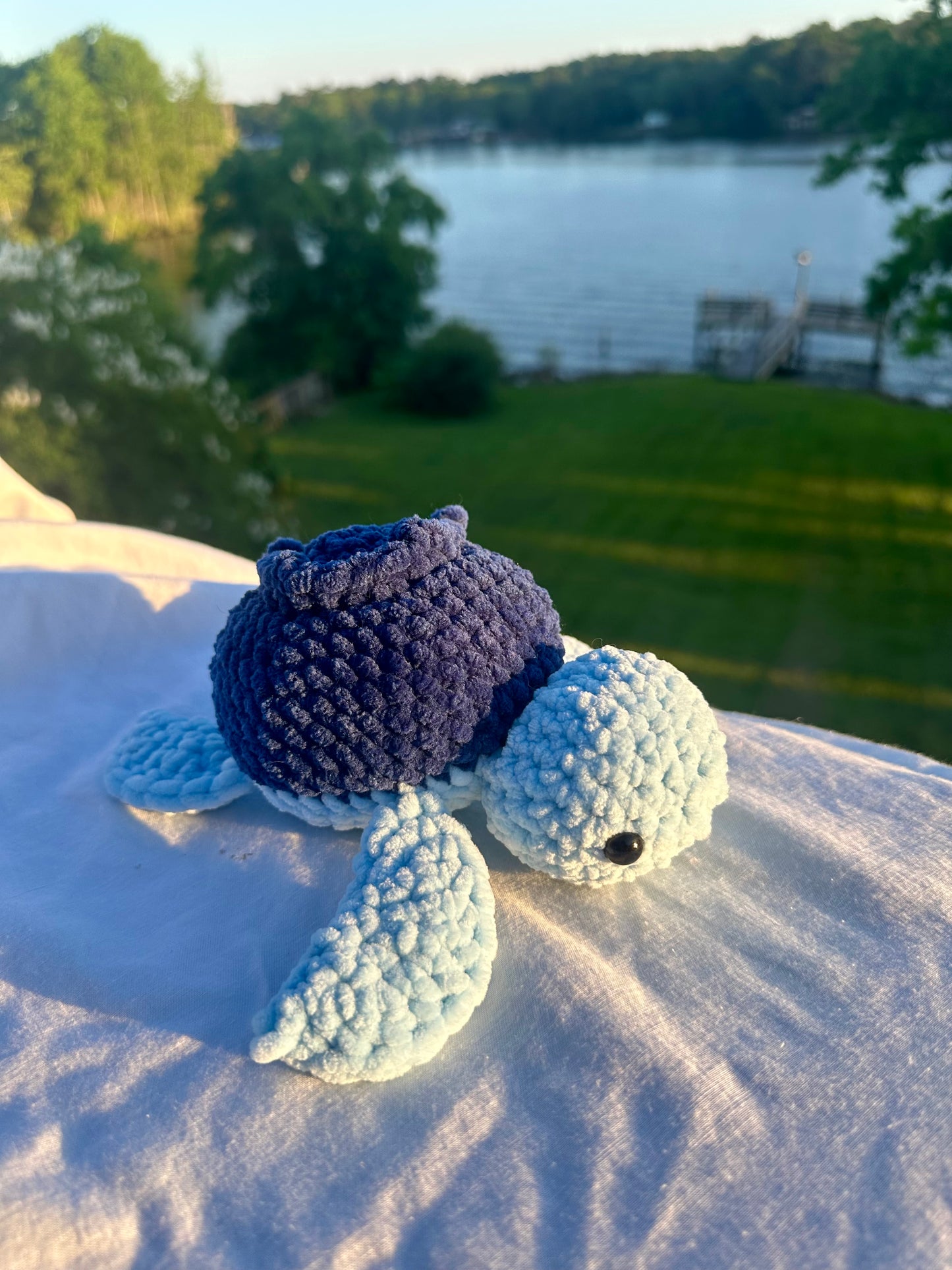 Crochet Blueberry Turtle Plushie